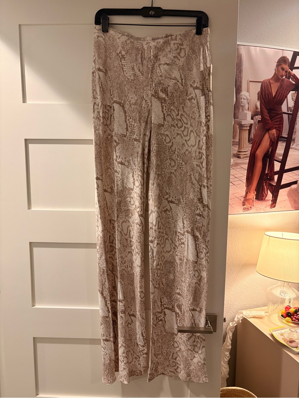 Anthropologie Snake-Print Silky Pants